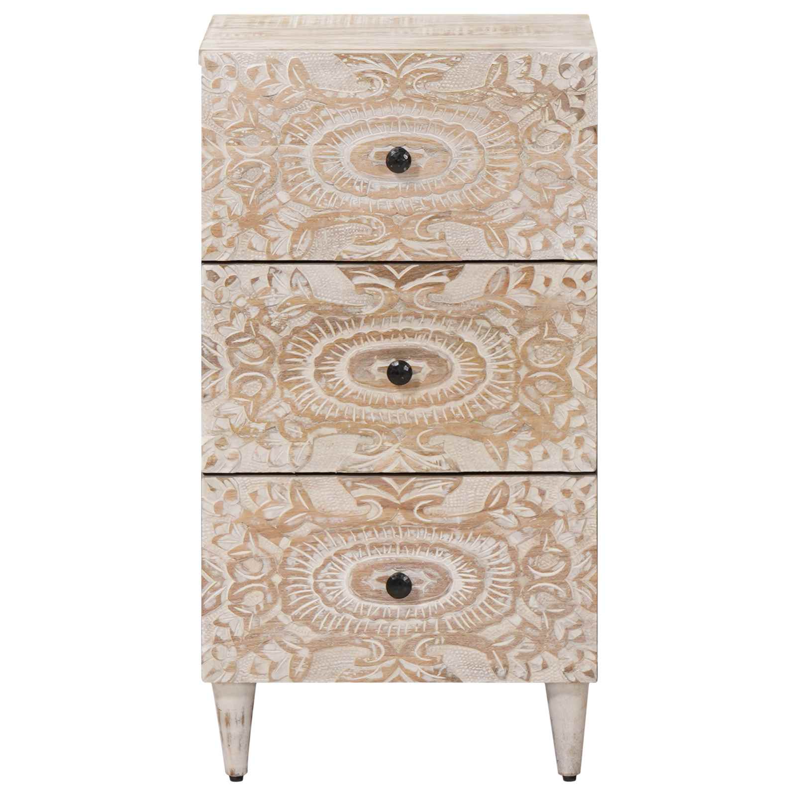 Dressoir met lade Wit 40 x 33,5 x 75 cm Massief Mango Hout image 3