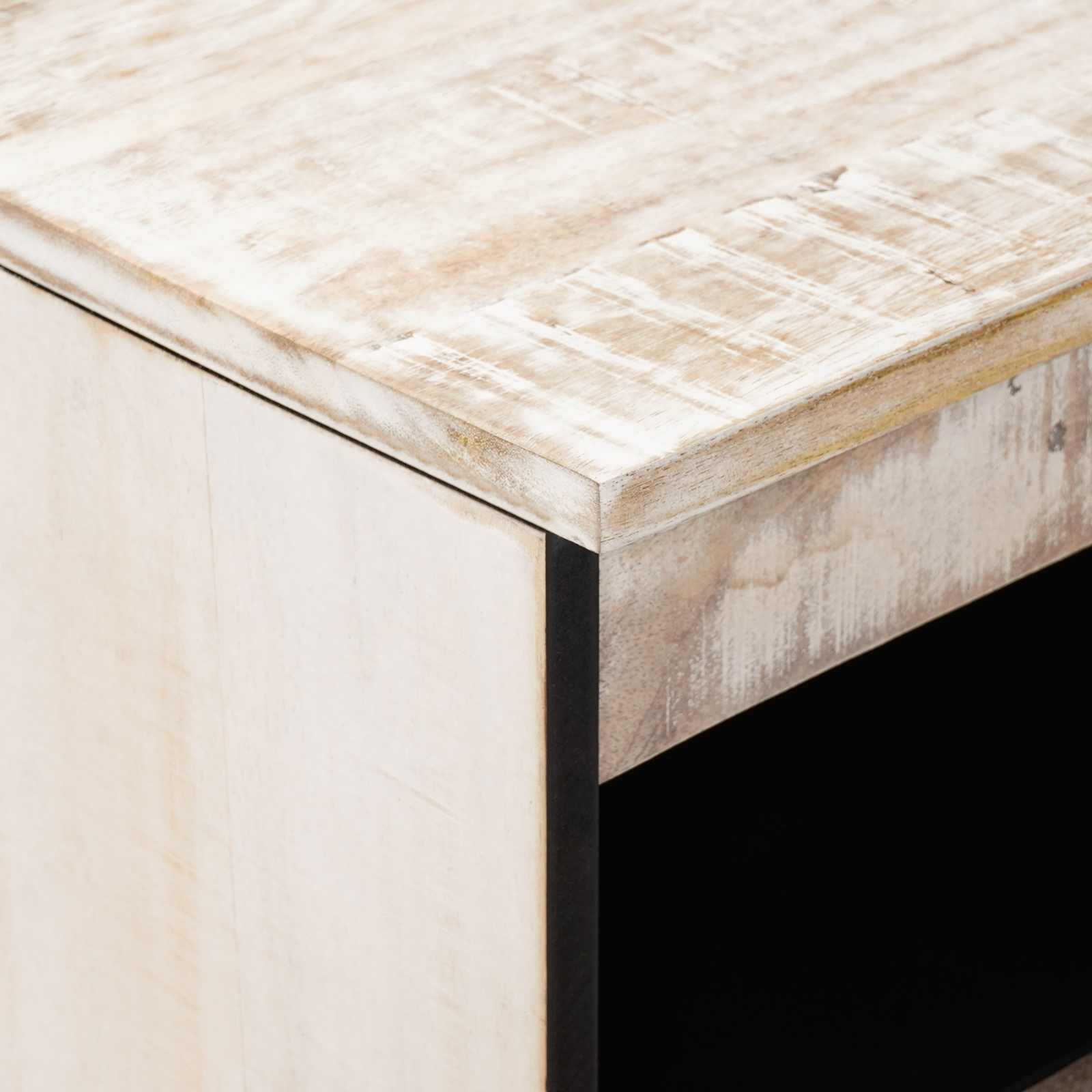 Dressoir met opslag Wit 60 x 33,5 x 75 cm Massief Mango Hout image 6