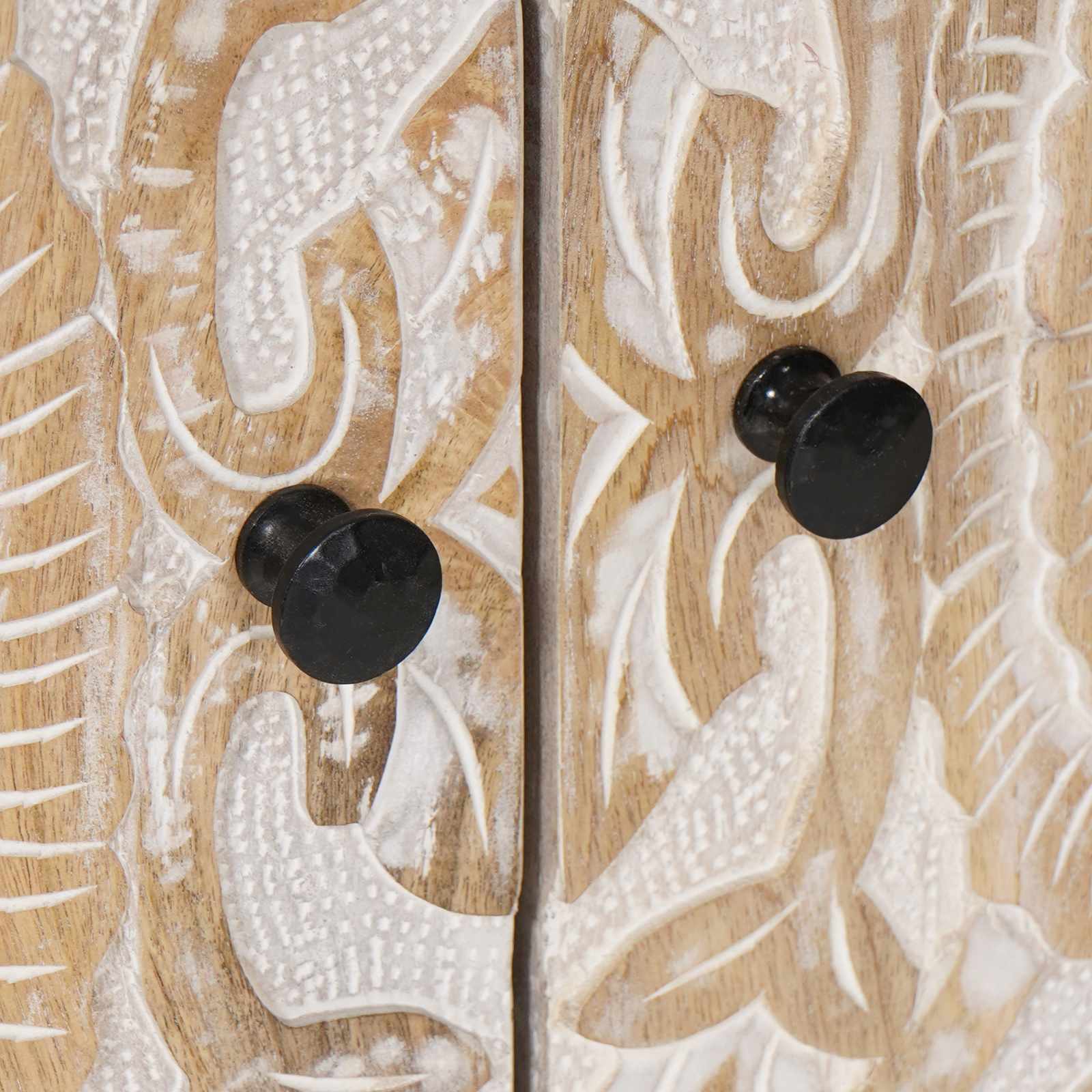 Dressoir met opslag Wit 60 x 33,5 x 75 cm Massief Mango Hout image 7