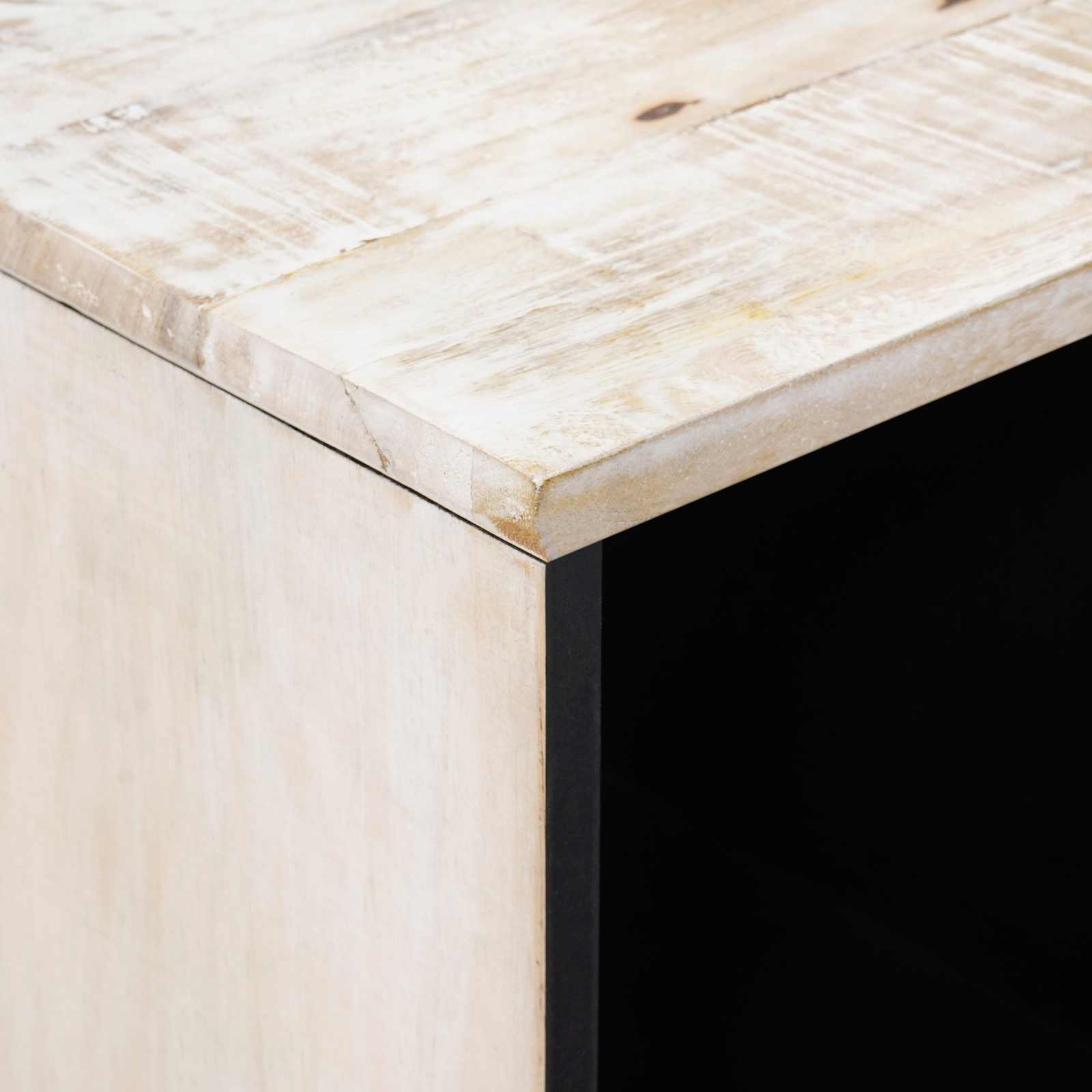 Dressoir met opslag Wit 80 x 33,5 x 75 cm Massief Mango Hout image 6