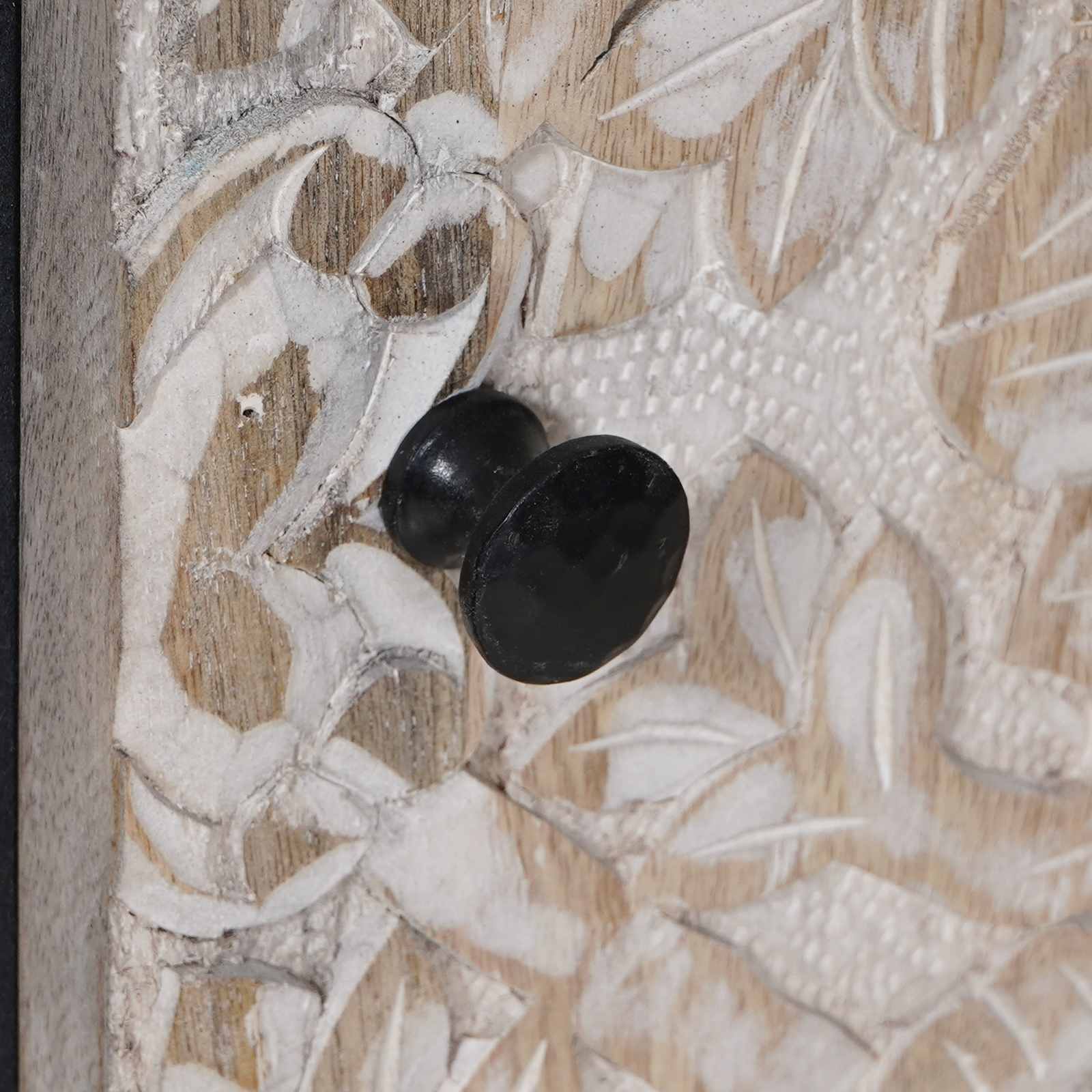 Dressoir met plank Wit 90 x 33,5 x 75 cm Massief Mango Hout image 7