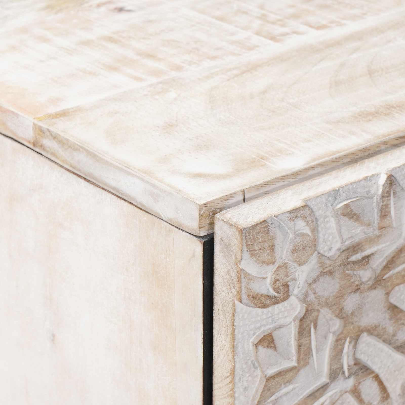 Visoka omara z vrati Bela 40 x 33,5 x 110 cm Masiven les manga - slika 6