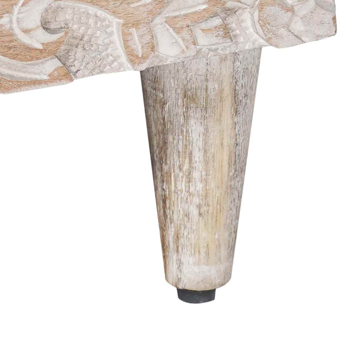 Høj Bord med skuffe Hvid 60 x 33,5 x 100 cm Massivt mangotræ - Billede 8