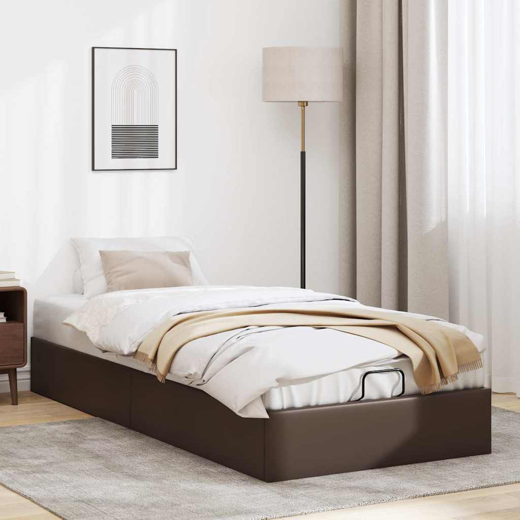 vidaXL Bedframe zonder matras 80x200 cm kunstleer bruin afbeelding