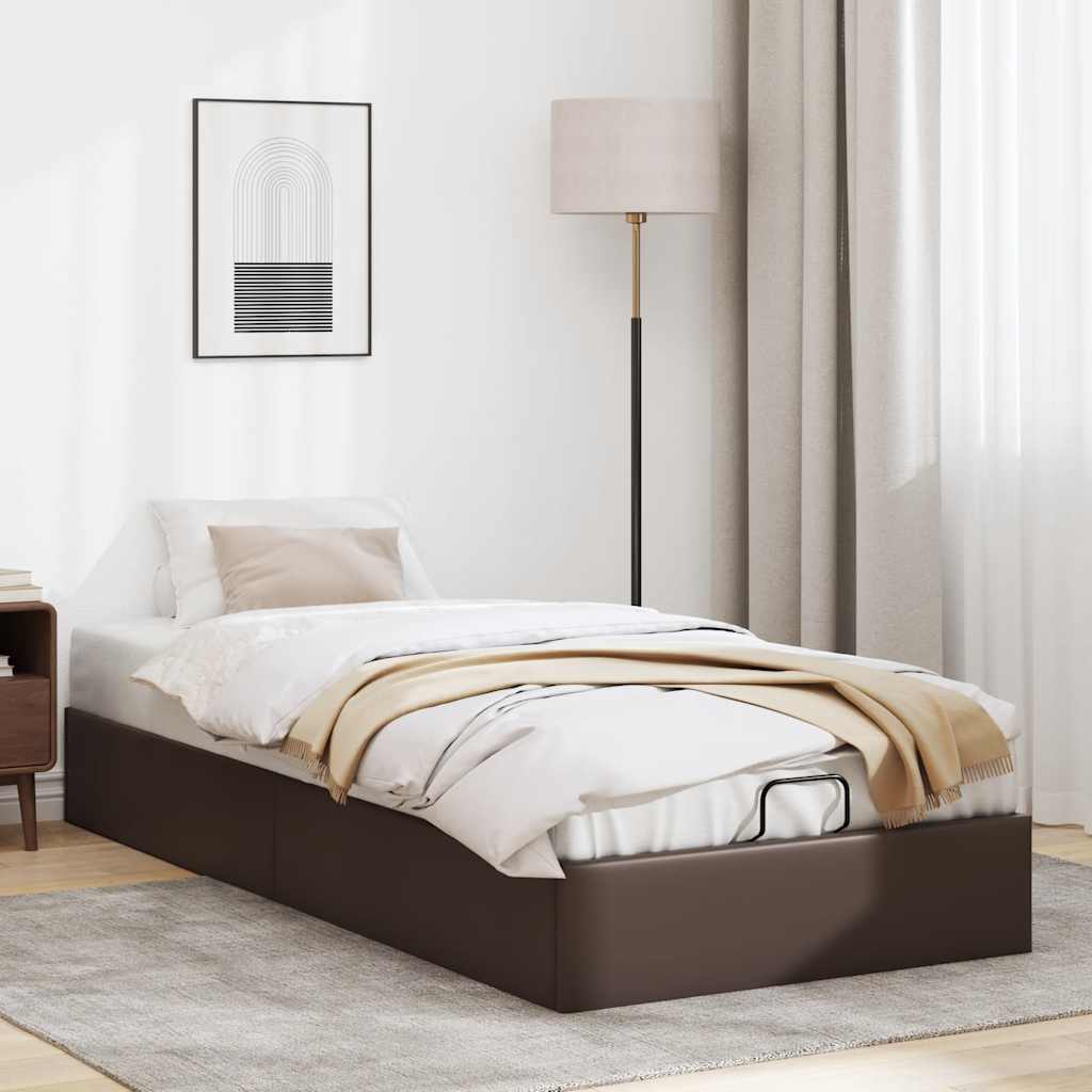 Ottoman-Bett ohne Matratze Braun 80×200 cm Kunstleder