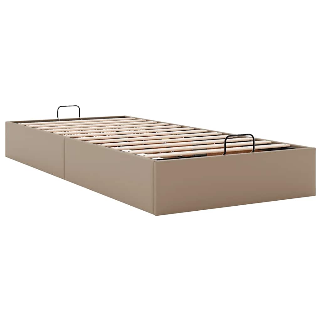 vidaXL Bedframe zonder matras 80x200 cm kunstleer cappuccinokleurig bruin, foto 4
