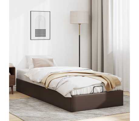 vidaXL Ottomani voodiraam ilma madratsita, pruun, 90x190 cm, kunstnahk