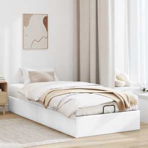 Osmanský rám postele bez matrace bílý 90x200 cm umělá kůže - obrázek 3