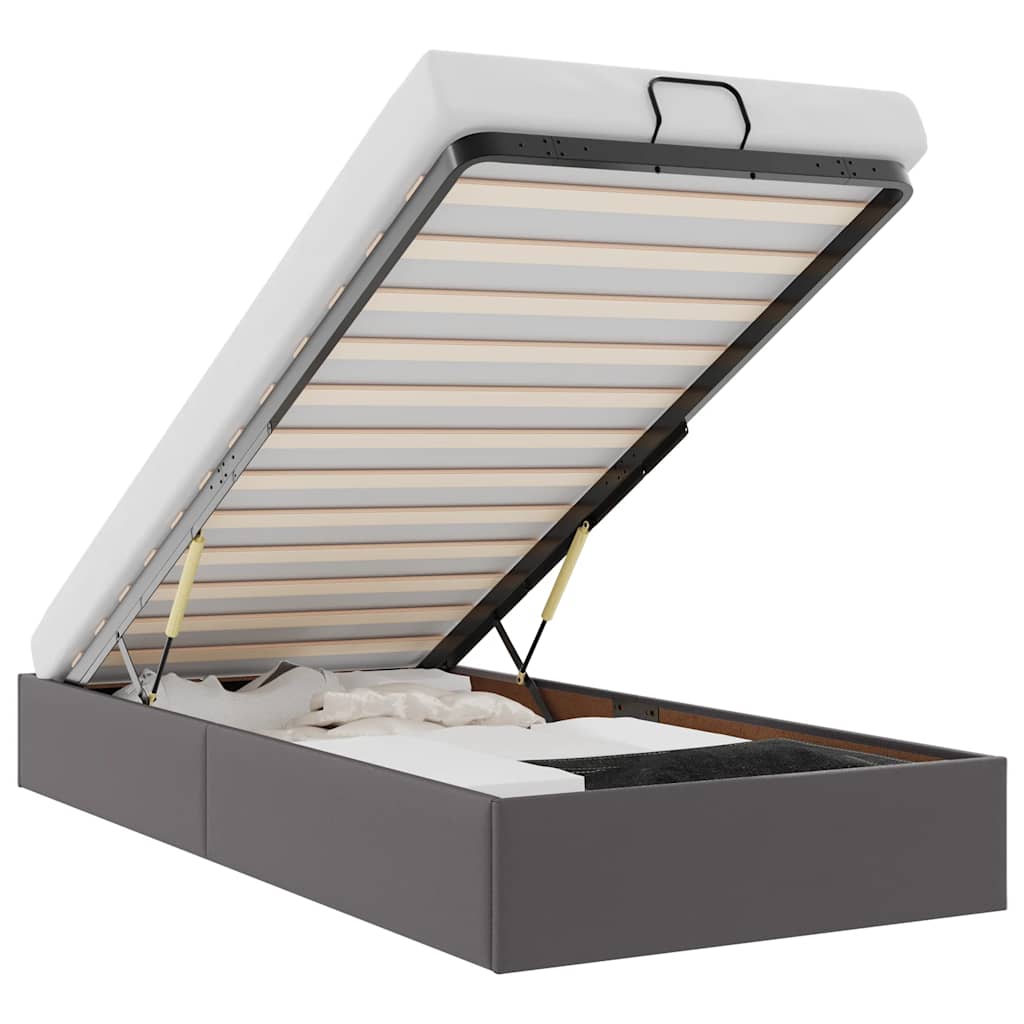 VidaXL Osmanský rám postele bez matrace šedá 90x200 cm umělá kůže