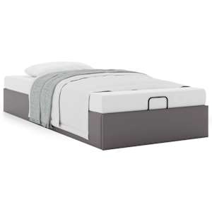 Osmanský rám postele bez matrace šedá 100x200 cm umělá kůže - obrázek 4
