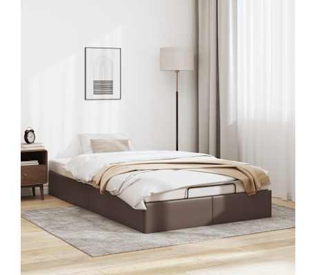 vidaXL Ottoman r&uacute;mgrind &aacute;n d&yacute;nu Br&uacute;n 120x190 cm gervi le&eth;ur