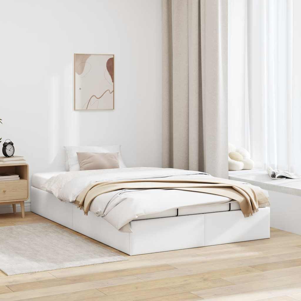 vidaXL Bedframe zonder matras 120x200 cm kunstleer wit afbeelding