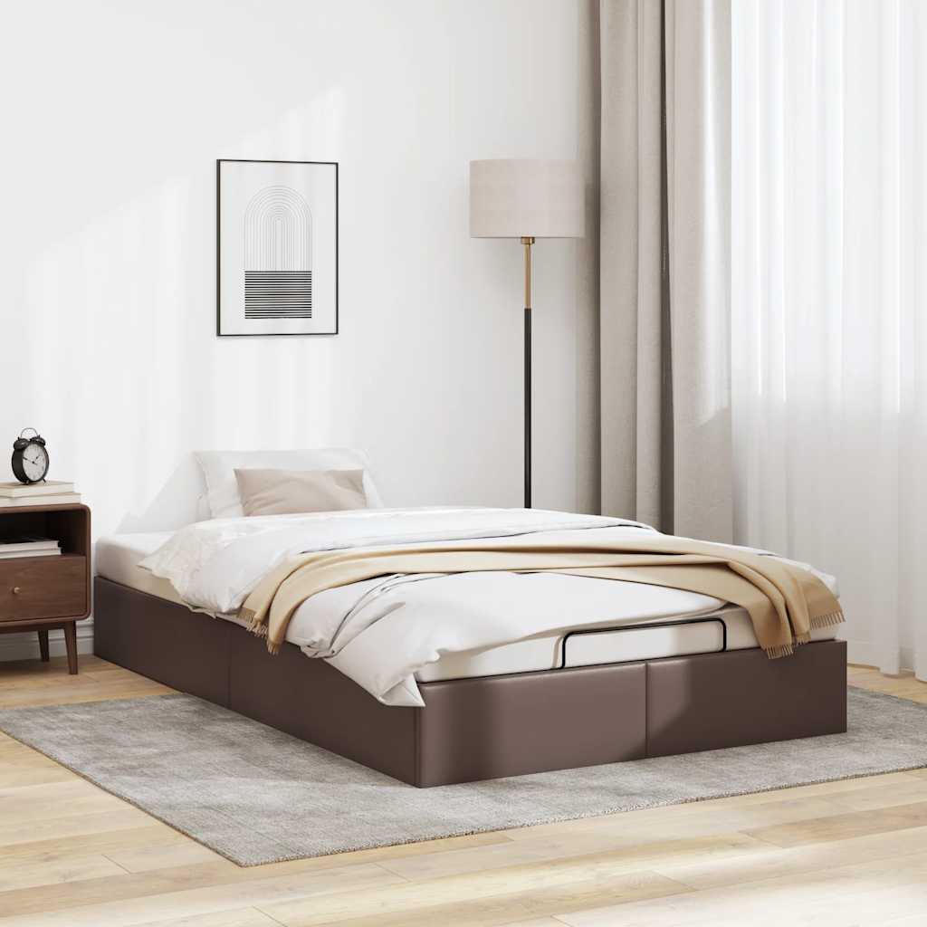 vidaXL Bedframe zonder matras 120x200 cm kunstleer bruin afbeelding
