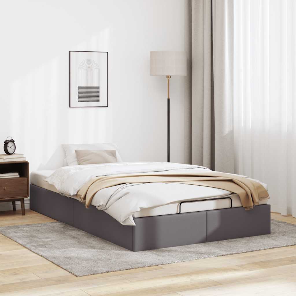 vidaXL Ottomán ágykeret matrac nélkül szürke 120x200 cm műbőr