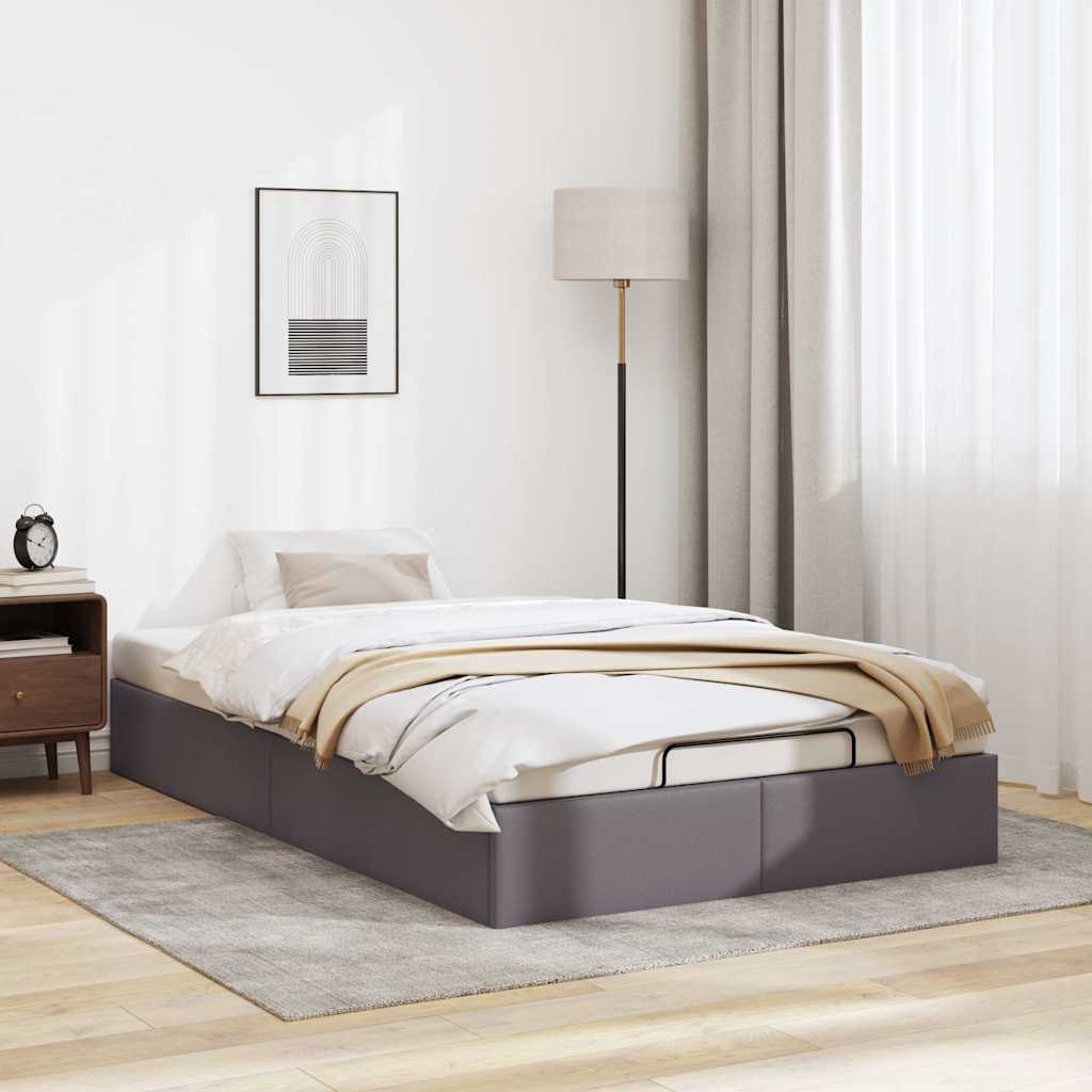 Ottoman-Bett ohne Matratze Grau 120×200 cm Kunstleder