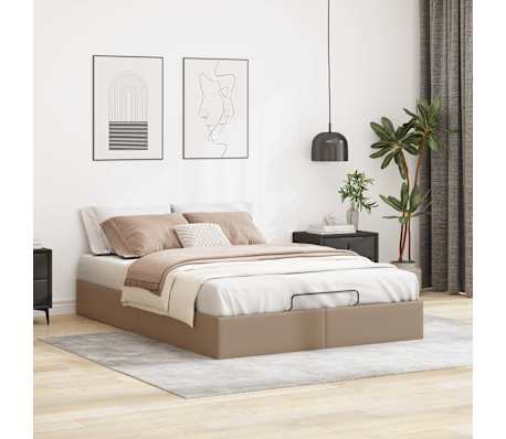 vidaXL Οθωμανικό κρεβάτι χωρίς στρώμα Cappucino 140x190cm Faux Leather