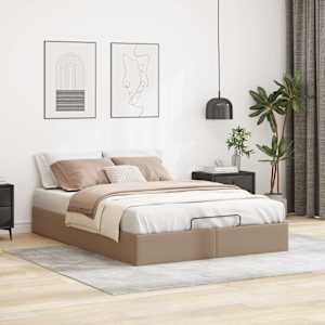 vidaXL Οθωμανικό κρεβάτι χωρίς στρώμα Cappucino 140x190cm Faux Leather