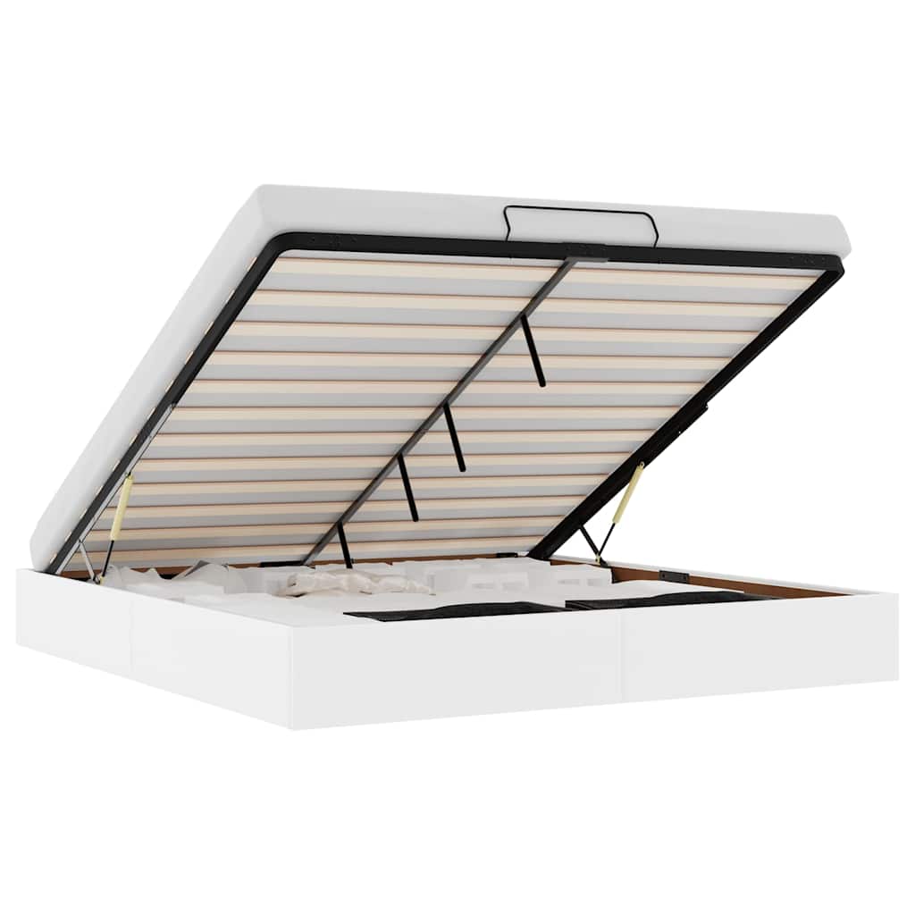 VidaXL Osmanský rám postele bez matrace bílý 160x200 cm umělá kůže