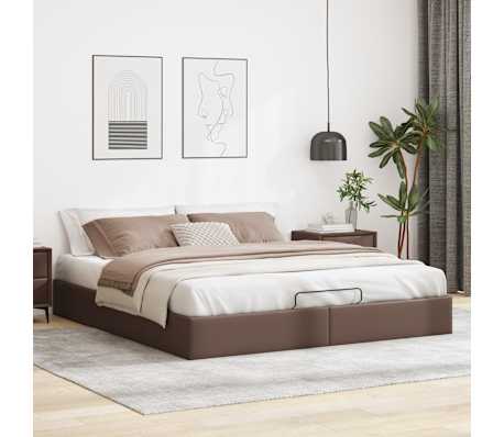 vidaXL Cadru de pat otoman fără saltea maro piele artificială