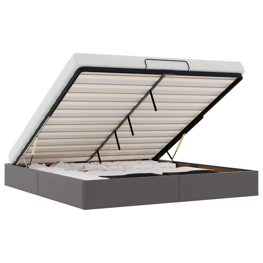 Thumbnail - vidaXL Ottoman-Bett ohne Matratze Grau 160x200 cm Kunstleder