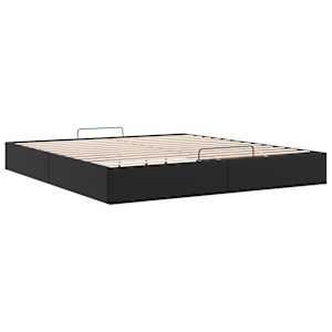 Osmanský rám postele bez matrace černá 200x200 cm umělá kůže - obrázek 9