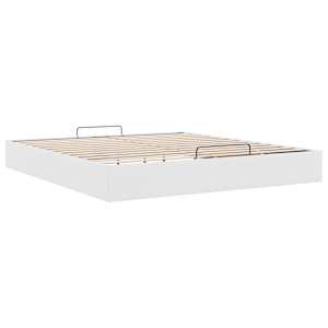 Osmanský rám postele bez matrace bílý 200x200 cm umělá kůže - obrázek 9