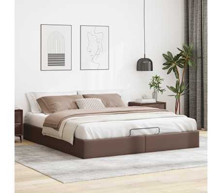 vidaXL Cadru de pat otoman fără saltea maro piele artificială