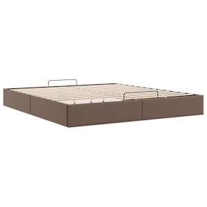 Osmanský rám postele bez matrace hnědý 200x200 cm umělá kůže - obrázek 9