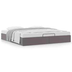 Osmanský rám postele bez matrace šedá 200x200 cm umělá kůže - obrázek 4