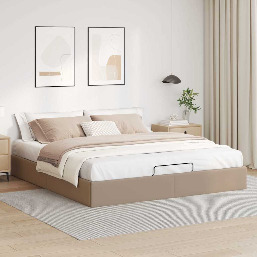 Ottoman-Bett ohne Matratze Cappucino 200×200 cm Kunstleder