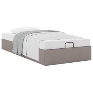 Osmanský rám postele bez matrací taupe 90x190 cm textil - obrázek 5