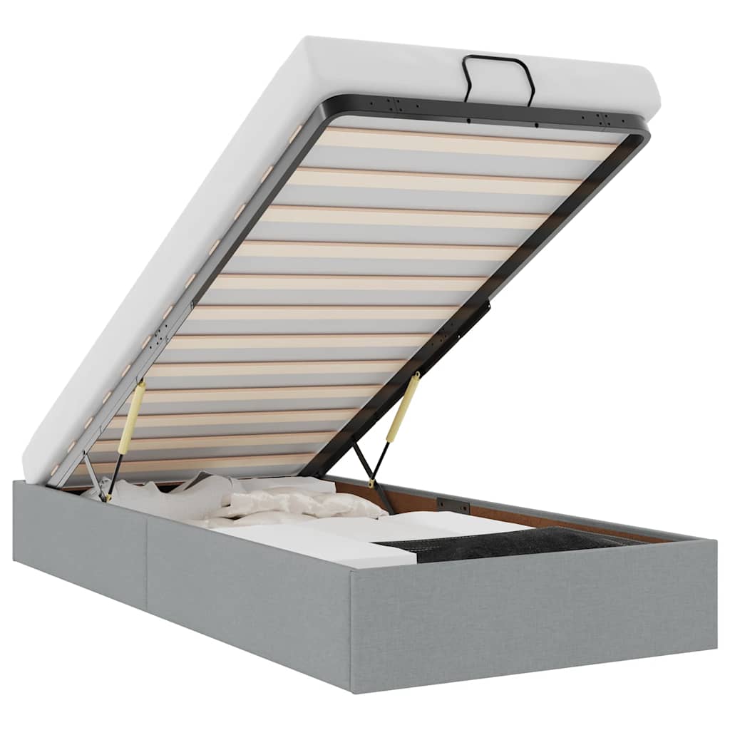 Thumbnail - vidaXL Ottoman-Bett ohne Matratze Hellgrau 90x200 cm Stoff