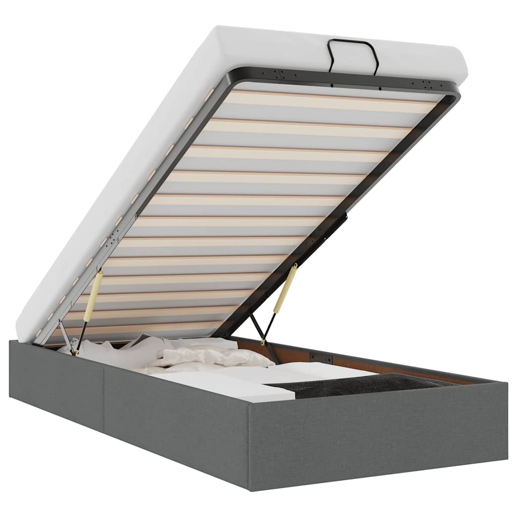 Thumbnail - vidaXL Ottoman-Bett ohne Matratze Dunkelgrau 90x200 cm Stoff