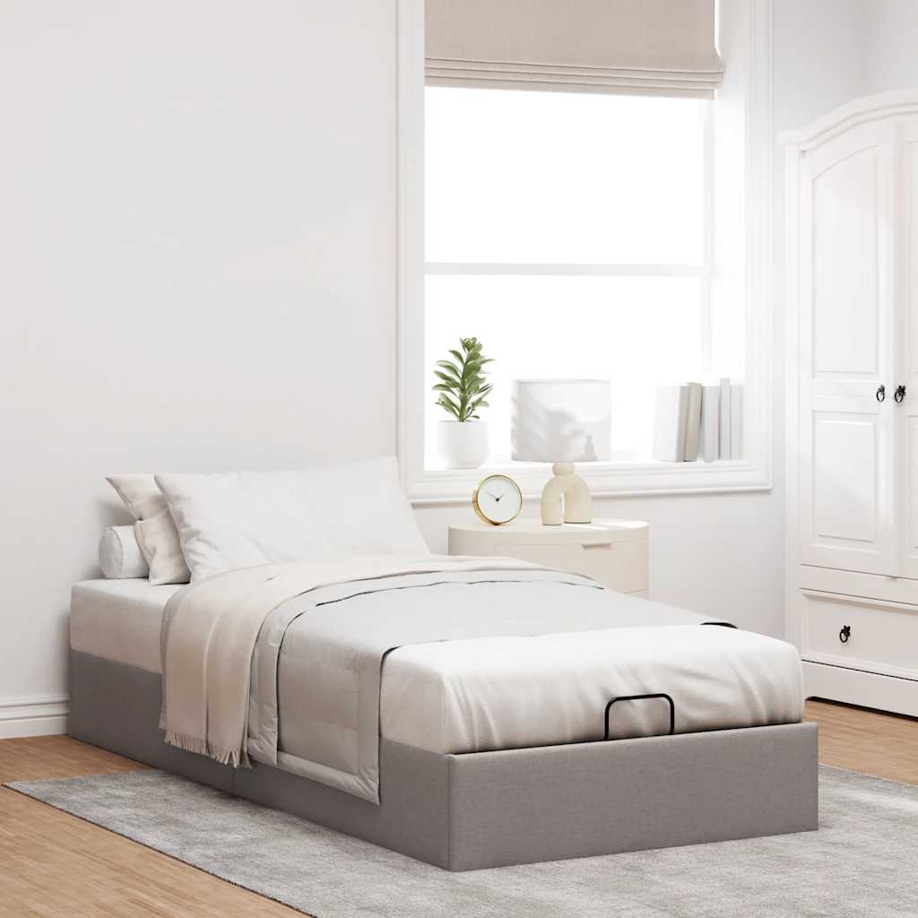 vidaXL Bedframe zonder matras 90x200 cm stof taupe, foto 2