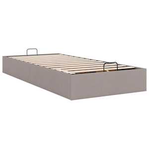 Osmanský rám postele bez matrací taupe 90x200 cm textil - obrázek 9