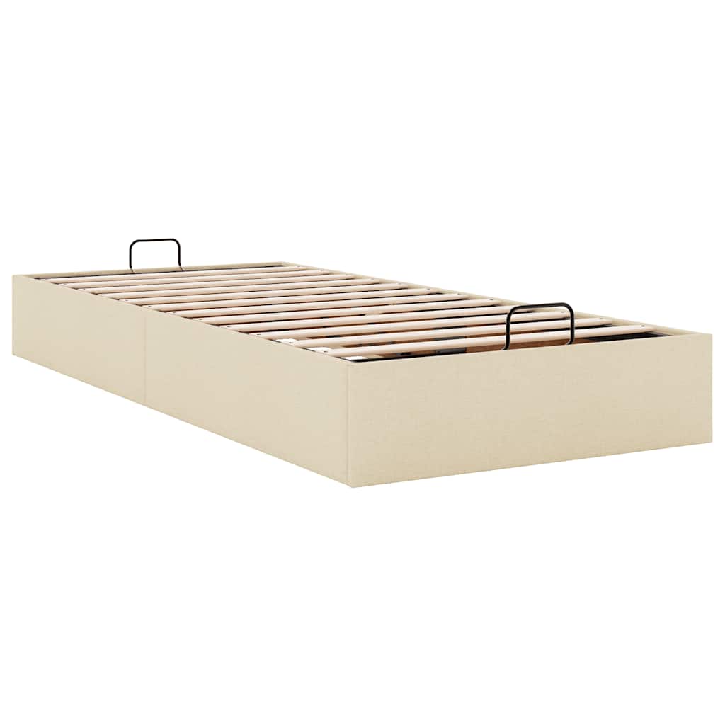 vidaXL Bedframe zonder matras 90x200 cm stof crèmekleurig, foto 4