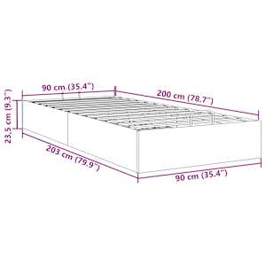 Osmanský rám postele bez matrací krémově 90x200 cm textil - obrázek 14