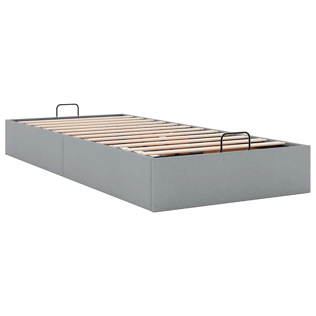 vidaXL Bedframe zonder matras 100x200 cm stof lichtgrijs grijs, foto 4