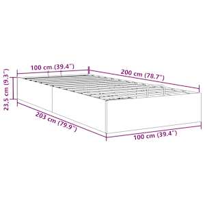 Osmanský rám postele bez matrací tmavě šedá 100x200 cm textil - obrázek 14