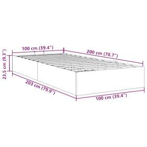 Osmanský rám postele bez matrací černá 100x200 cm textil - obrázek 13