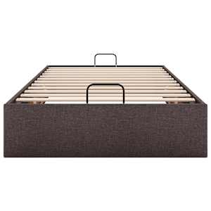 Osmanský rám postele bez matrací tmavě šedá 100x200 cm textil - obrázek 7