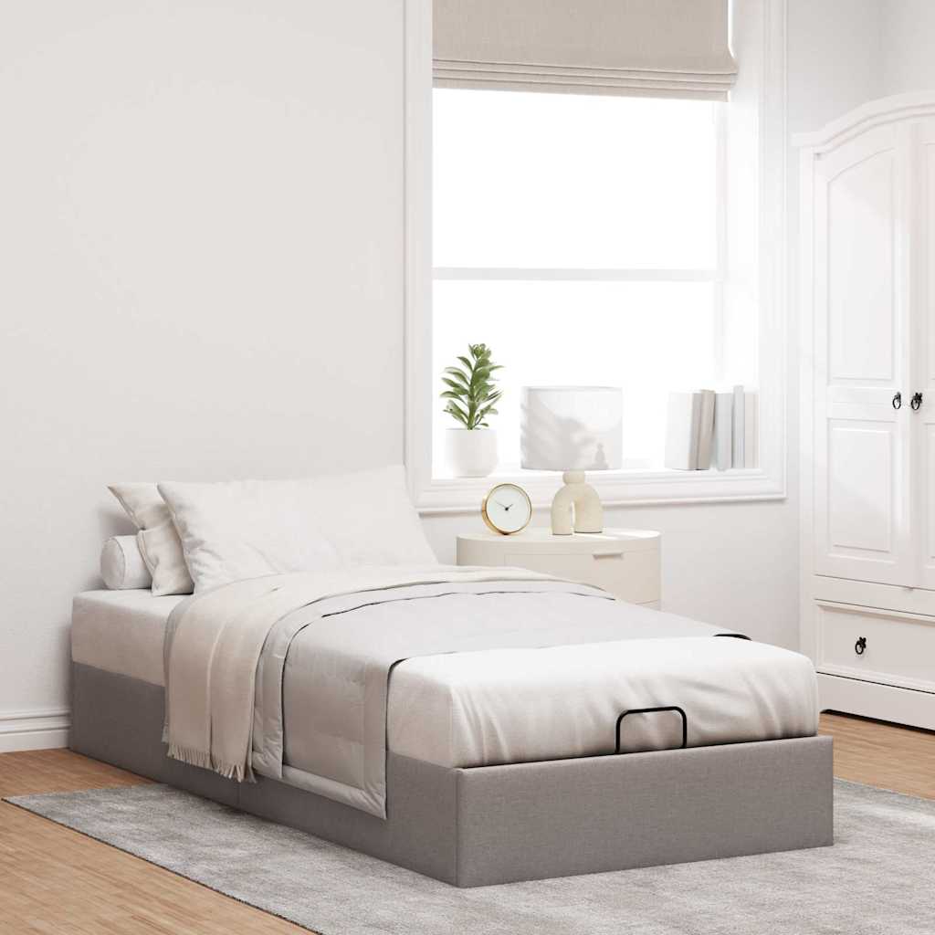 Thumbnail - vidaXL Ottoman-Bett ohne Matratze Taupe 100x200 cm Stoff