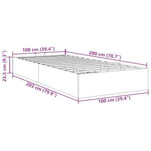 Osmanský rám postele bez matrací modrá 100x200 cm textil - obrázek 14
