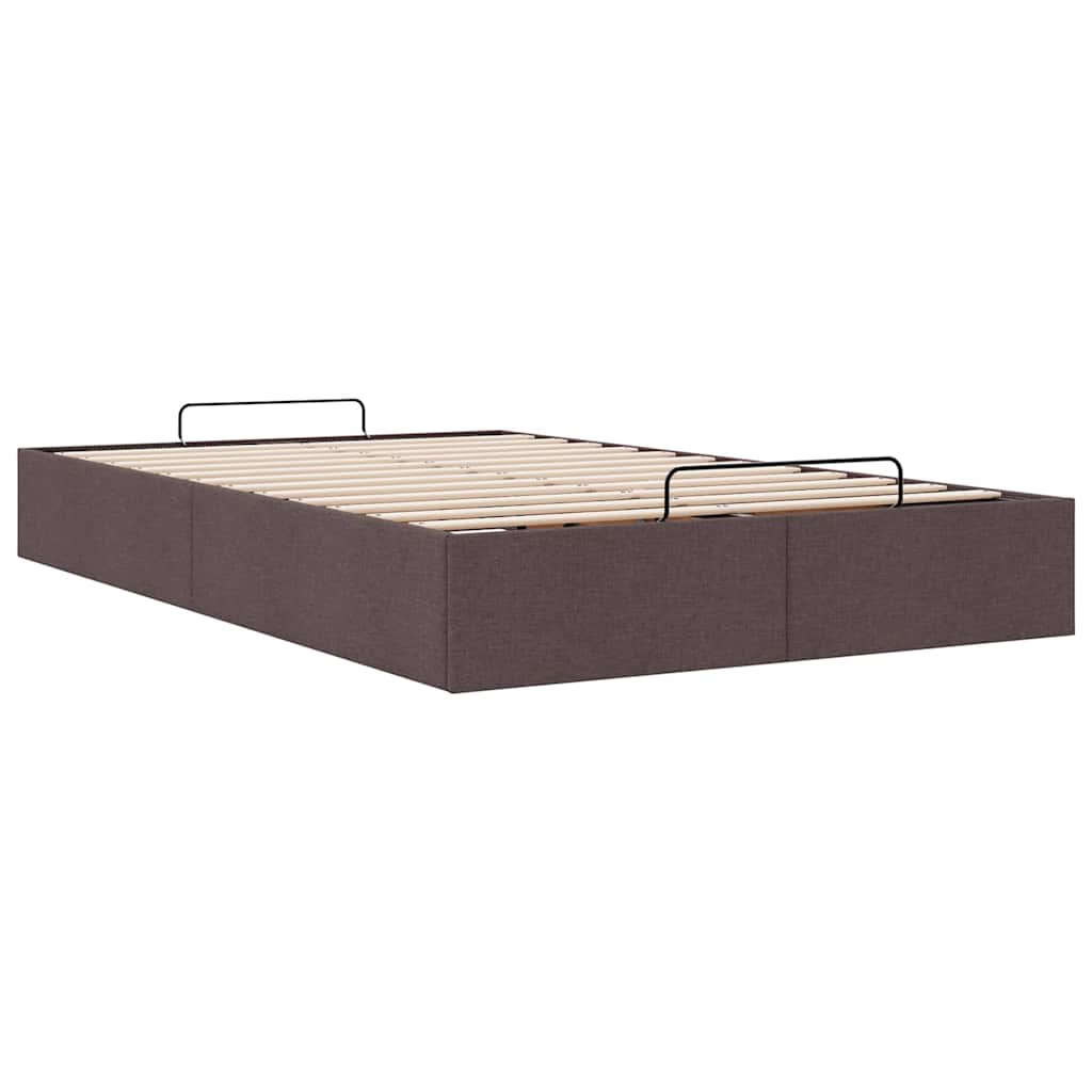 vidaXL Bedframe zonder matras 120x190 cm stof donkerbruin bruin, foto 4