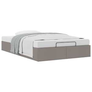 Osmanský rám postele bez matrací taupe 120x190 cm textil - obrázek 5
