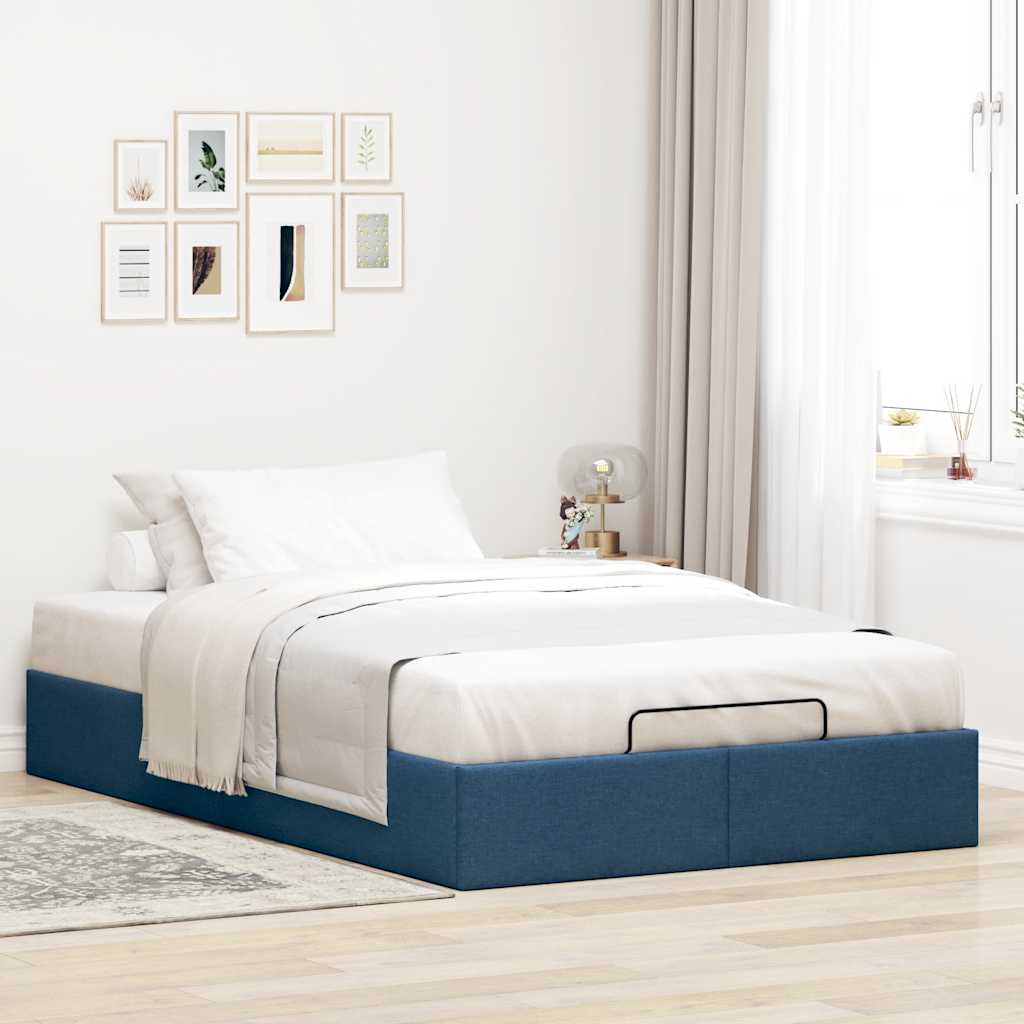 vidaXL Bedframe zonder matras 120x190 cm stof blauw, foto 2