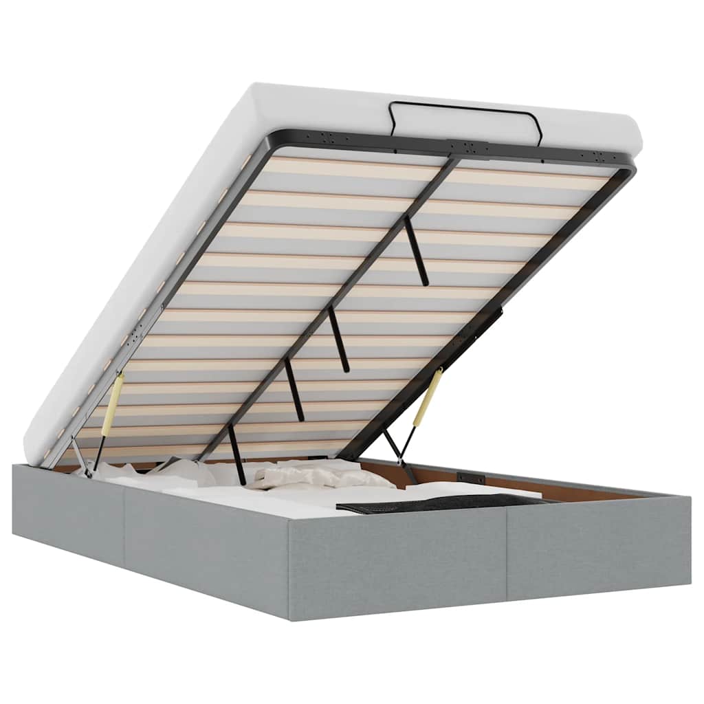 Thumbnail - vidaXL Ottoman-Bett ohne Matratze Hellgrau 120x200 cm Stoff