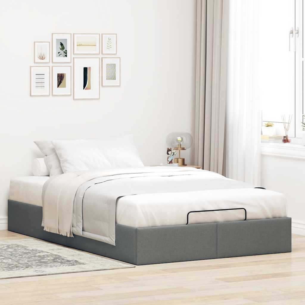 vidaXL Bedframe zonder matras 120x200 cm stof donkergrijs grijs, foto 2