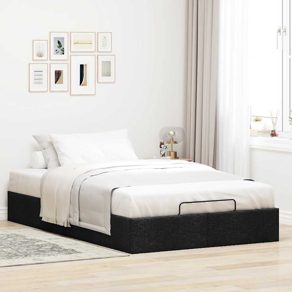 vidaXL Bedframe zonder matras 120x200 cm stof zwart afbeelding