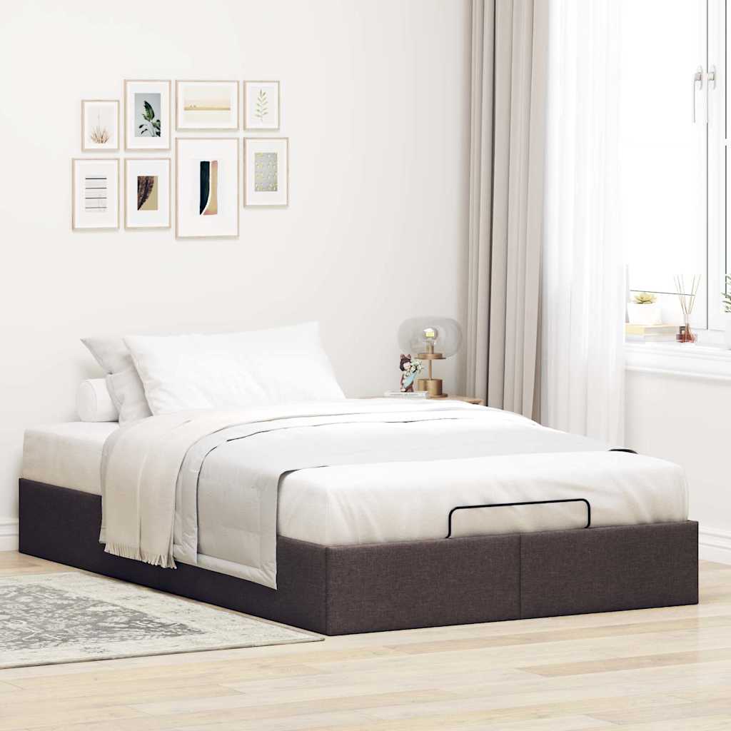 Ottoman-Bett ohne Matratze Dunkelbraun 120×200 cm Stoff